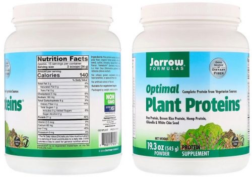 אבקת חלבון טבעונית עוצמתית של Jarrow Formulas