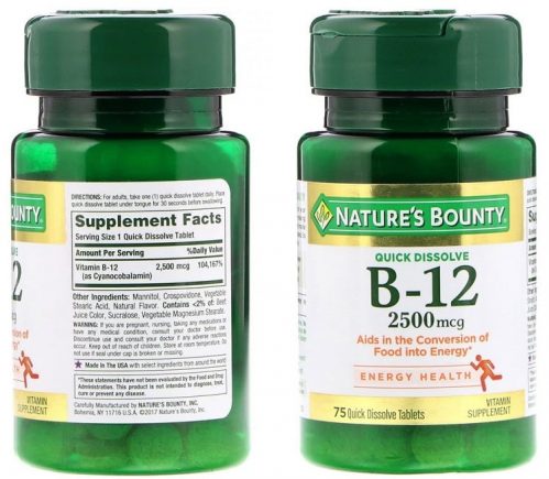טבליות למציצה מתחת ללשון של Nature’s Bounty
