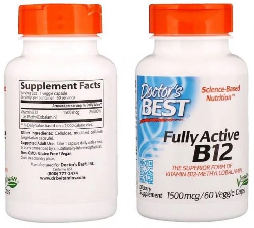 תוסף ויטמין B12 פעיל של Doctor’s Best